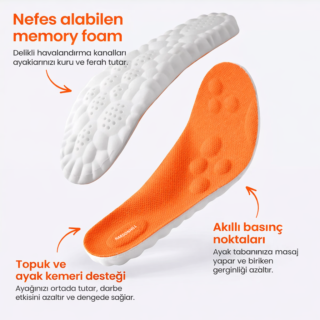 HARDONHILL Memory Foam Hafızalı Tabanlıklar