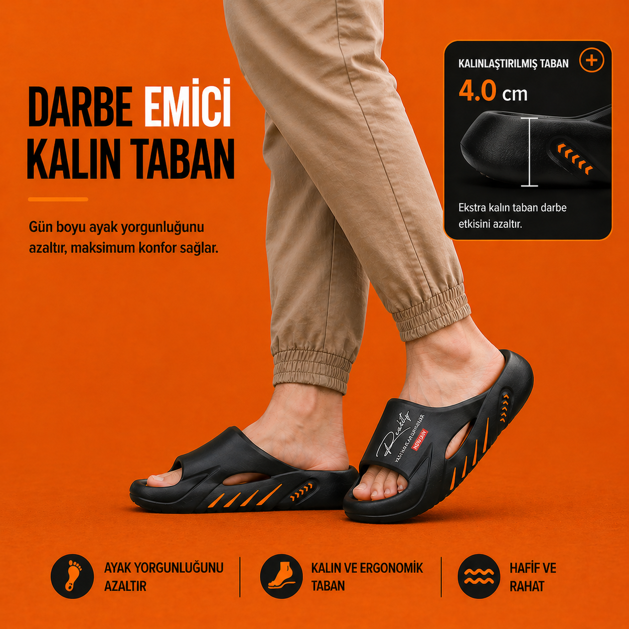 HillSlide Erkek Terlik | Kaymaz Taban | Hafif & Rahat